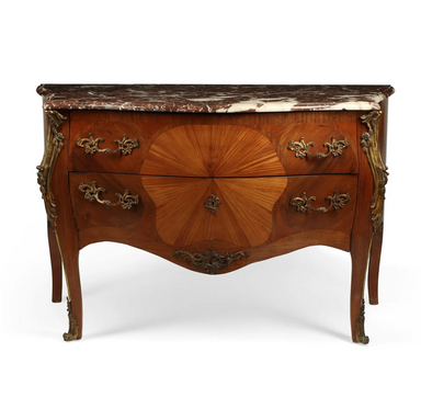 Antique Louis XV Inlaid Satinwood Marquetry Commode | Work of Man