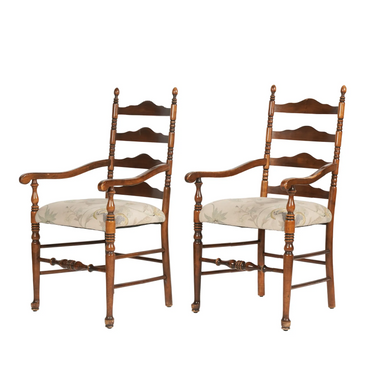 Antique American Colonial Ladder Back Arm chairs | Work of Man