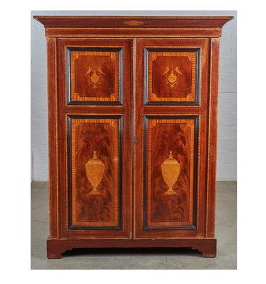 Antique Neoclassical Inlaid Armoire | Work of Man
