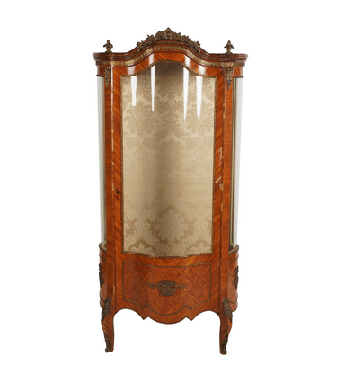 Antique Louis XV Kingwood Parquetry Vitrine Display Cabinet | Work of Man
