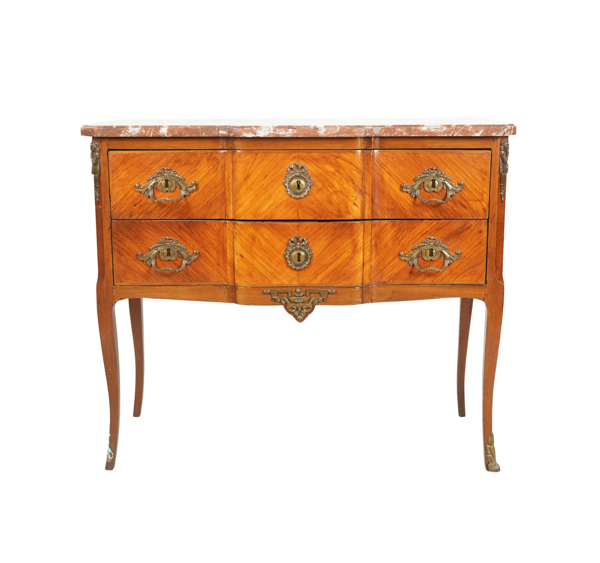 Antique XV Kingwood Marble Top Commode | Work of Man