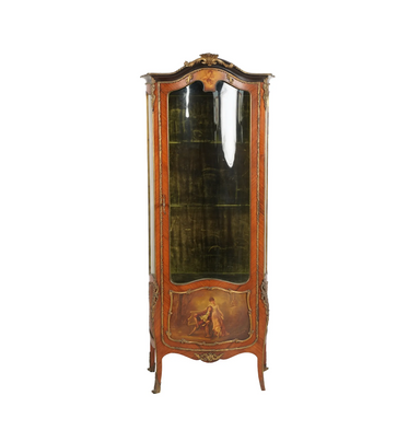 Antique Louis XV Kingwood Marquetry Vitrine Display Cabinet | Work of Man
