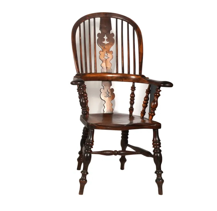 Antique English Windsor Hoop Back Arm Chair | Work of Man