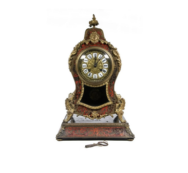 French Boulle Mantle Clock S. Martiet Tie