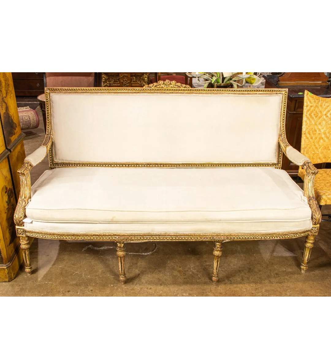 Antique Louis XVI Giltwood Settee | Work of Man