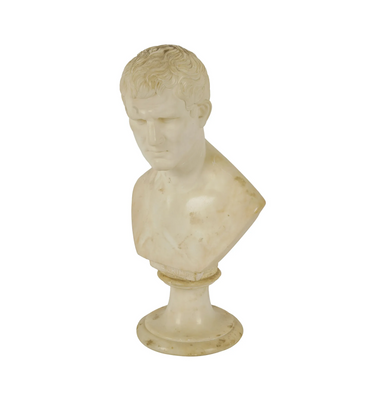 Late 19th Century Carved Marble Bust of Marcus Vipsanius Agrippa | Work of Man