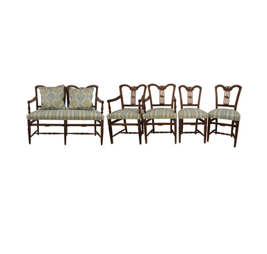 Antique French Regency Dining Chairs and Settee | Work of Man