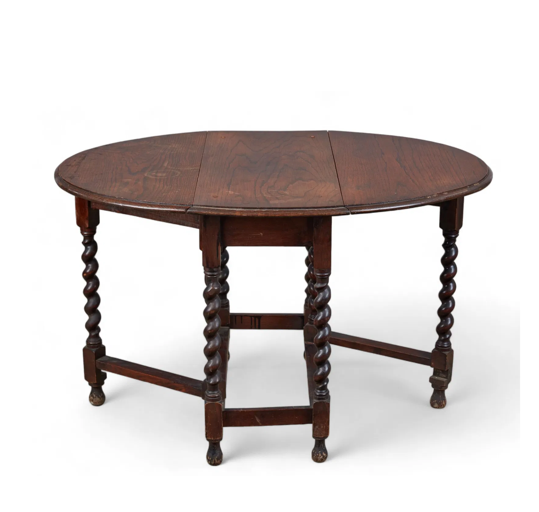 AF1-407: Antique William & Mary Oak Gate Leg Drop Leaf Table Circa 1900