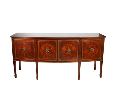  Late 18th C American Federal Hepplewhite Bowfront Mahogany Sideboard | Work of Man