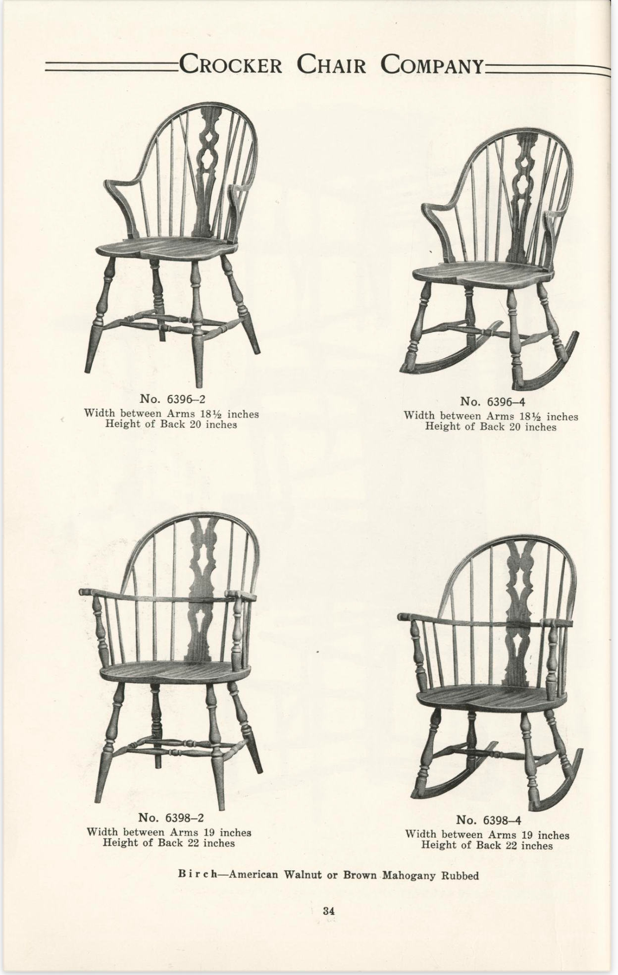 AF2-234: Antique Assembled Set of Six C 1920's Crocker Chair Co Windsor Chairs With Original Paint