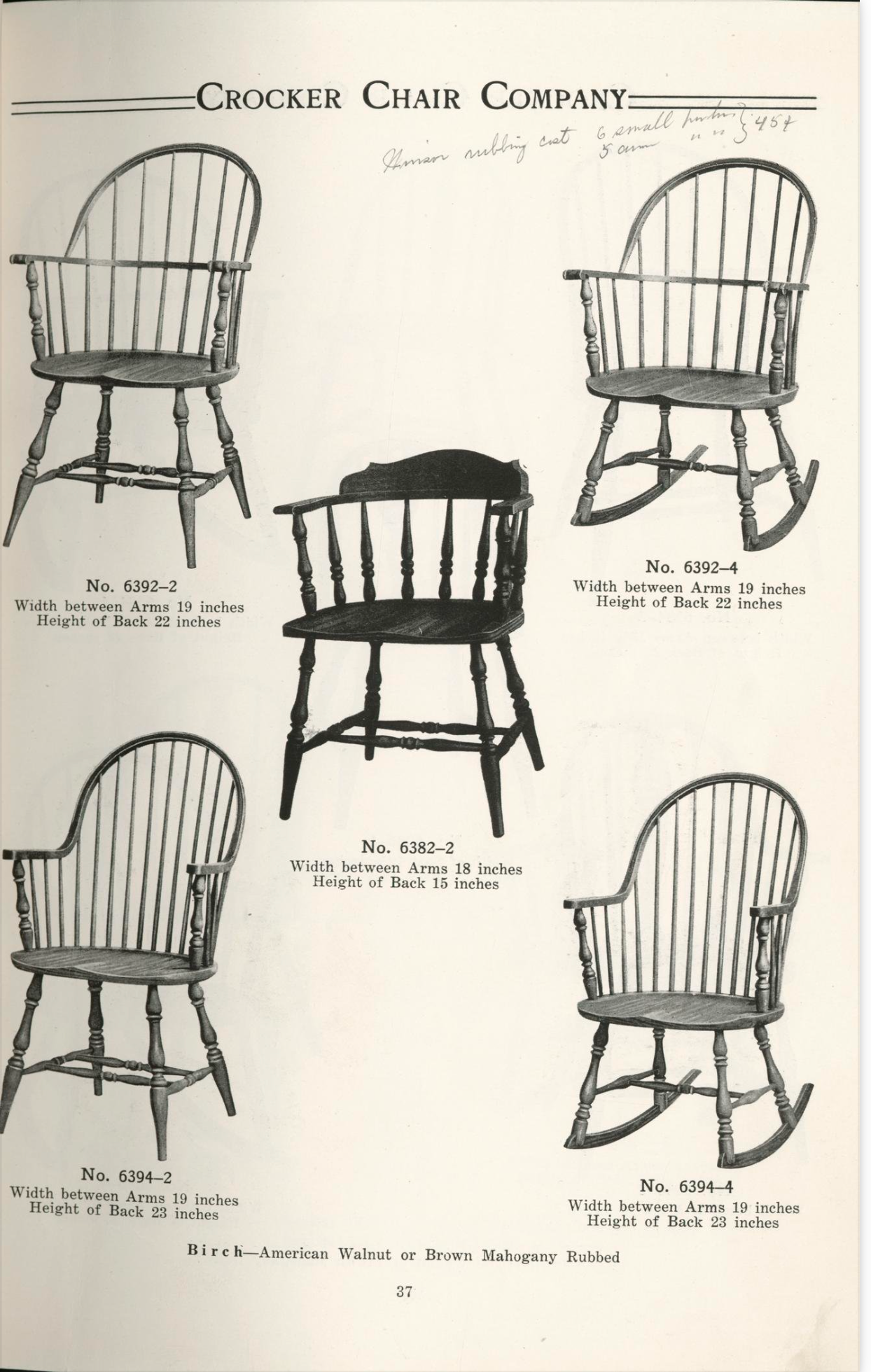 AF2-234: Antique Assembled Set of Six C 1920's Crocker Chair Co Windsor Chairs With Original Paint