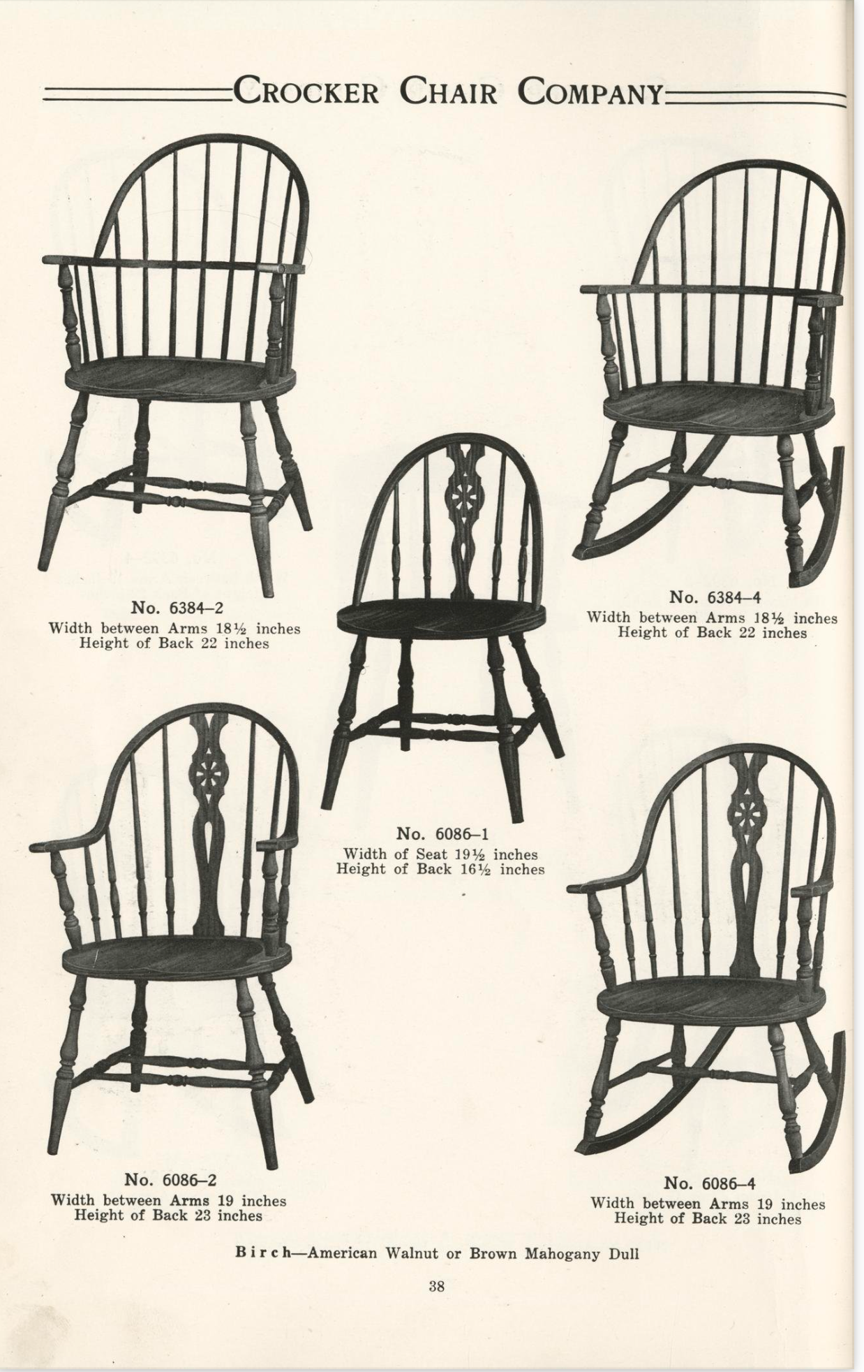 AF2-234: Antique Assembled Set of Six C 1920's Crocker Chair Co Windsor Chairs With Original Paint