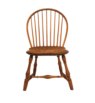 Antique Late 18th Century American Bow Back Windsor Side Chair | Work of Man