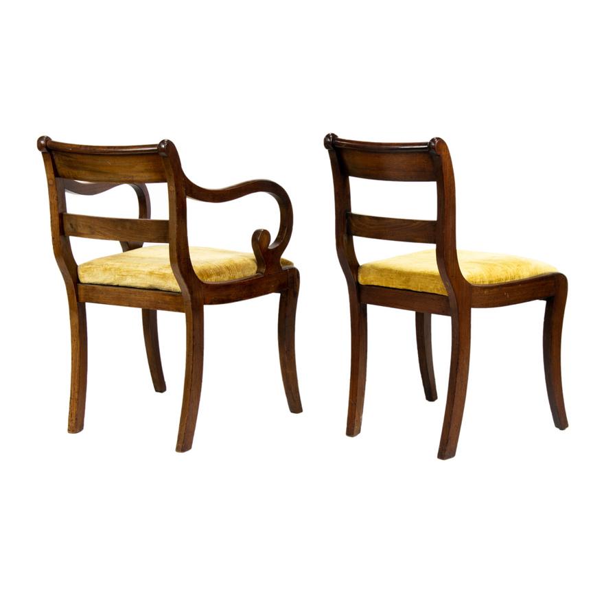 AF2-004: ANTIQUE SET OF 8 EARLY 19TH CENTURY ENGLISH REGENCY MAHOGANY  DINING CHAIRS