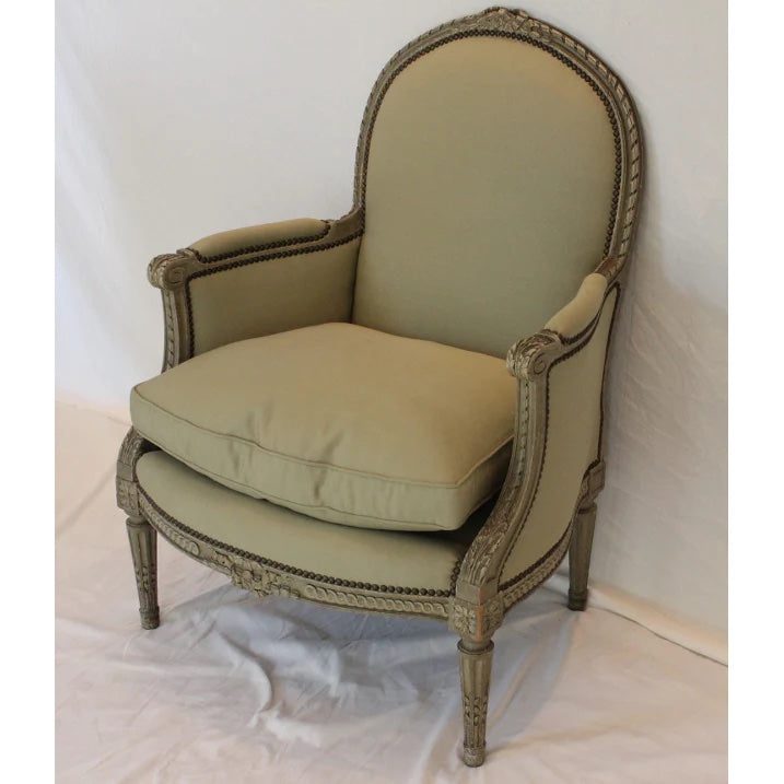 AF2-347: Antique Late 19th Century Louis XVI Style Bergere - Purchased from the Estate of Doris Duke - New Jersey Farm