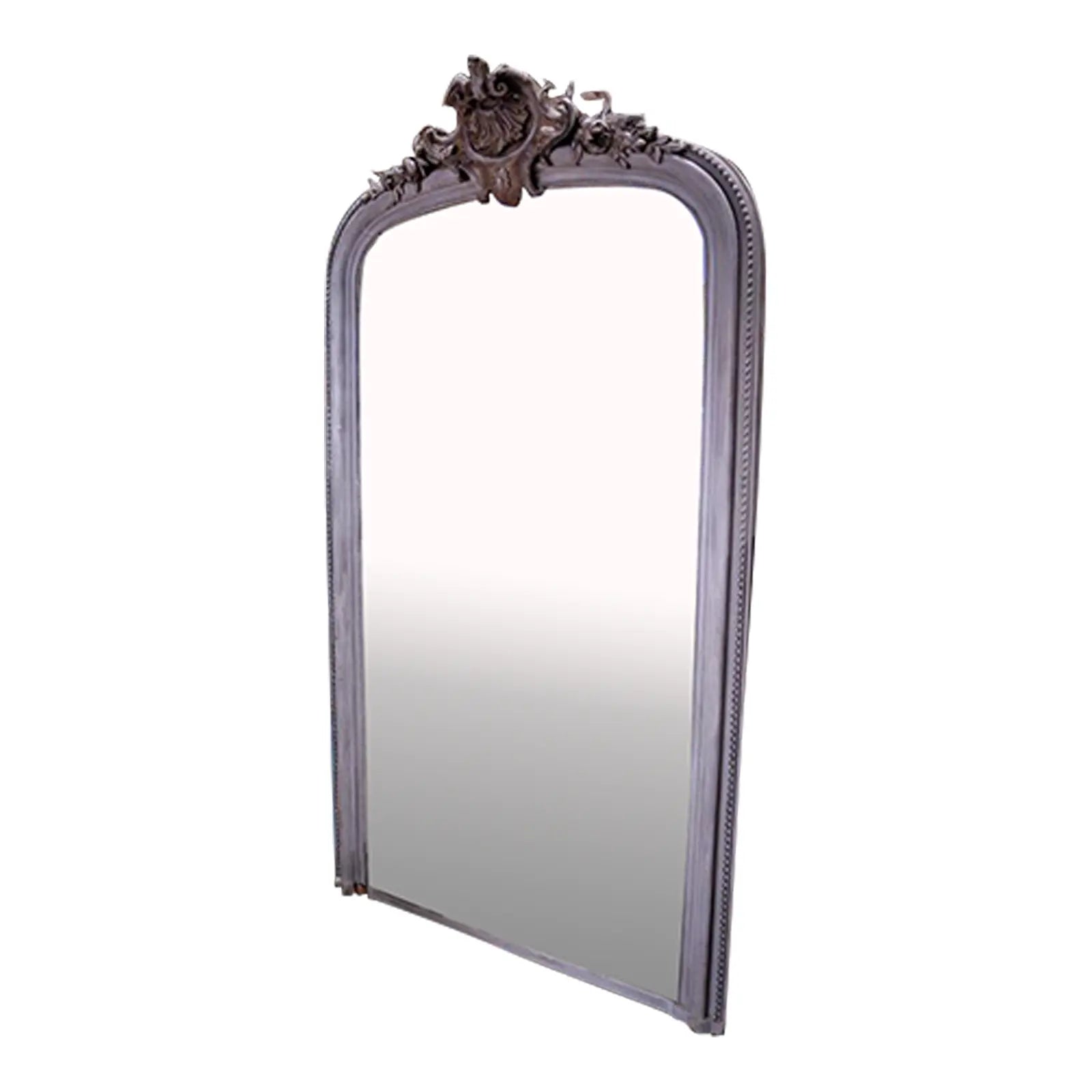 antique-early-19th-century-french-louis-xv-style-grey-painted-pier-mirror | Work of Man