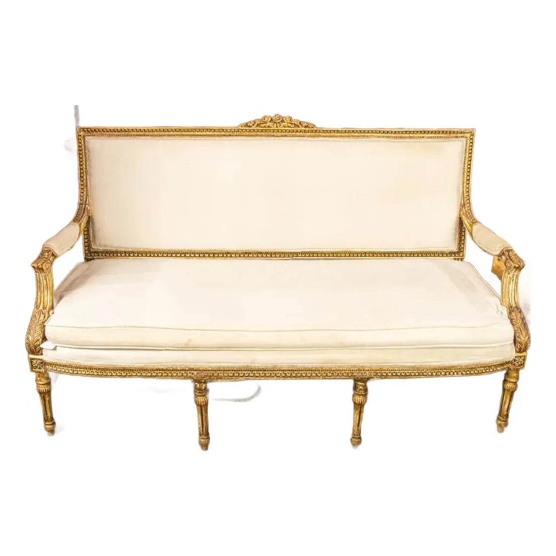 antique-early-20th-century-louis-xvi-giltwood-settee | Work of Man