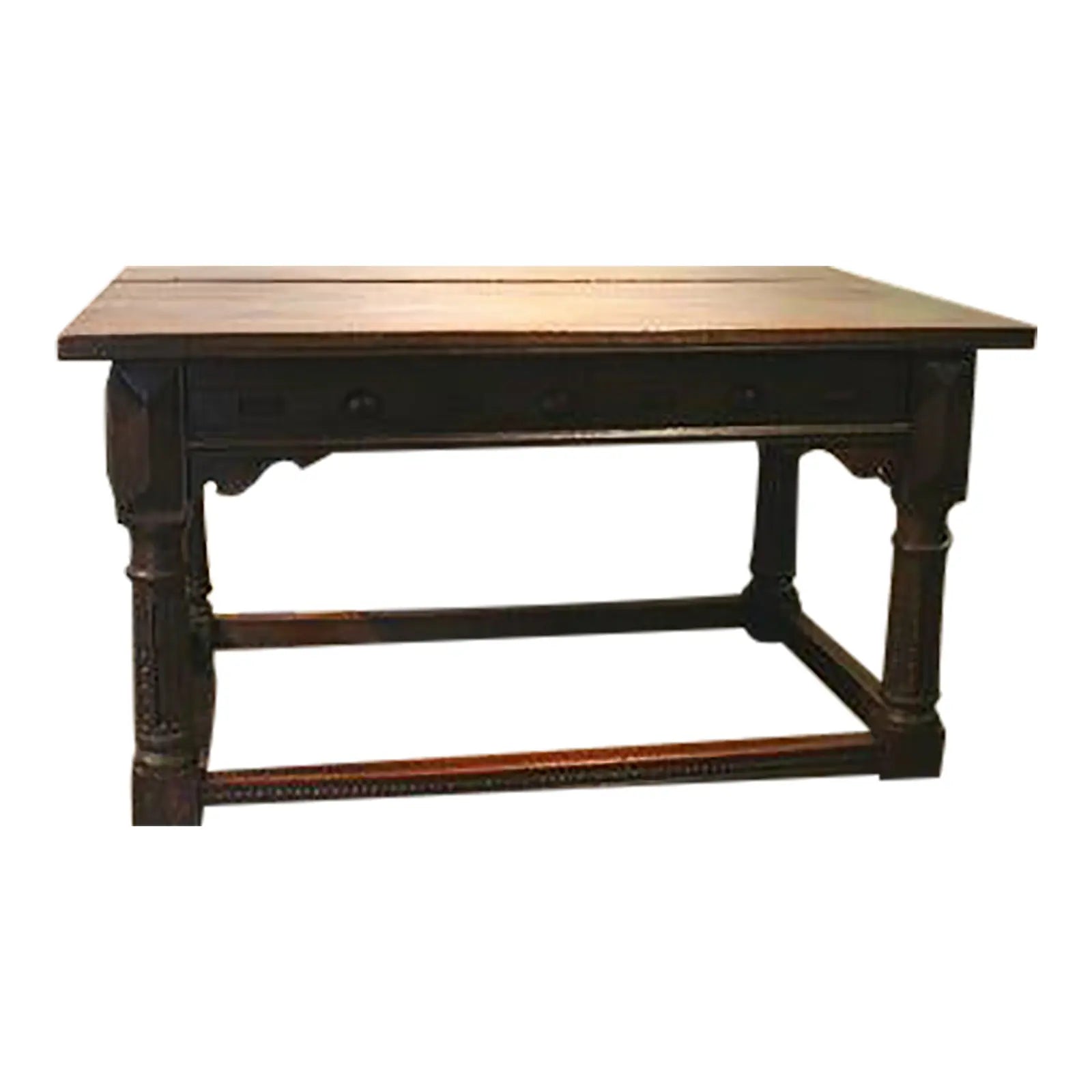 antique-late-18th-century-english-jacobean-carved-oak-refectory-table | Work of Man