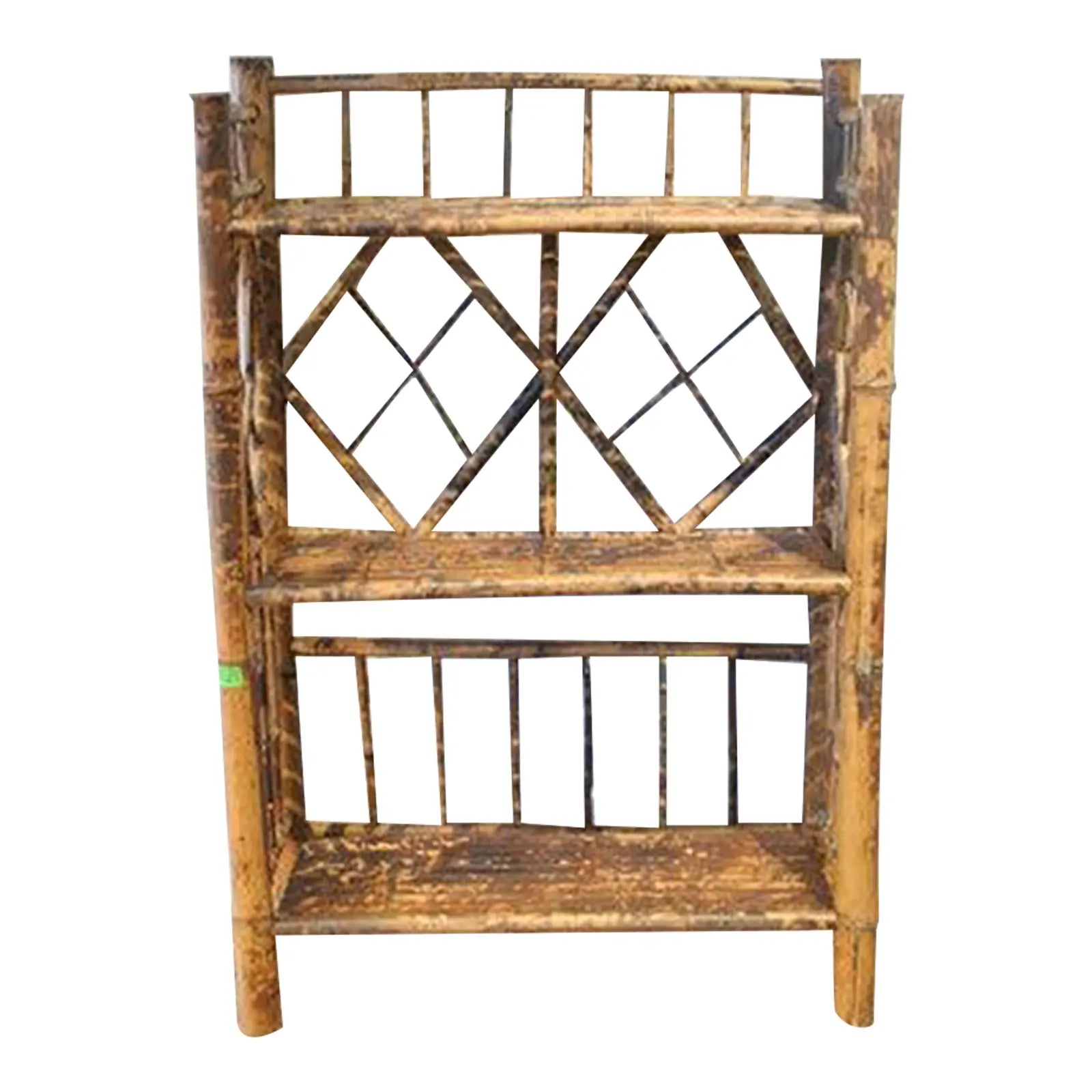 antique-late-19th-century-chinese-three-shelf-bamboo-bookstand | Work of Man