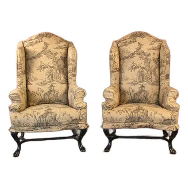 antique-pair-portuguese-wing-chairs | Work of Man