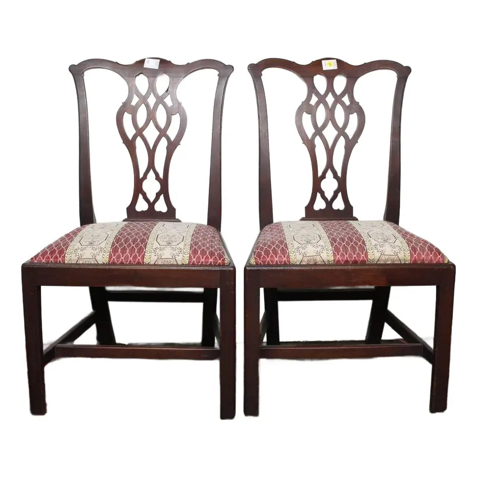 antique-pair-of-late-18th-century-chippendale-style-side-chairs | Work of Man