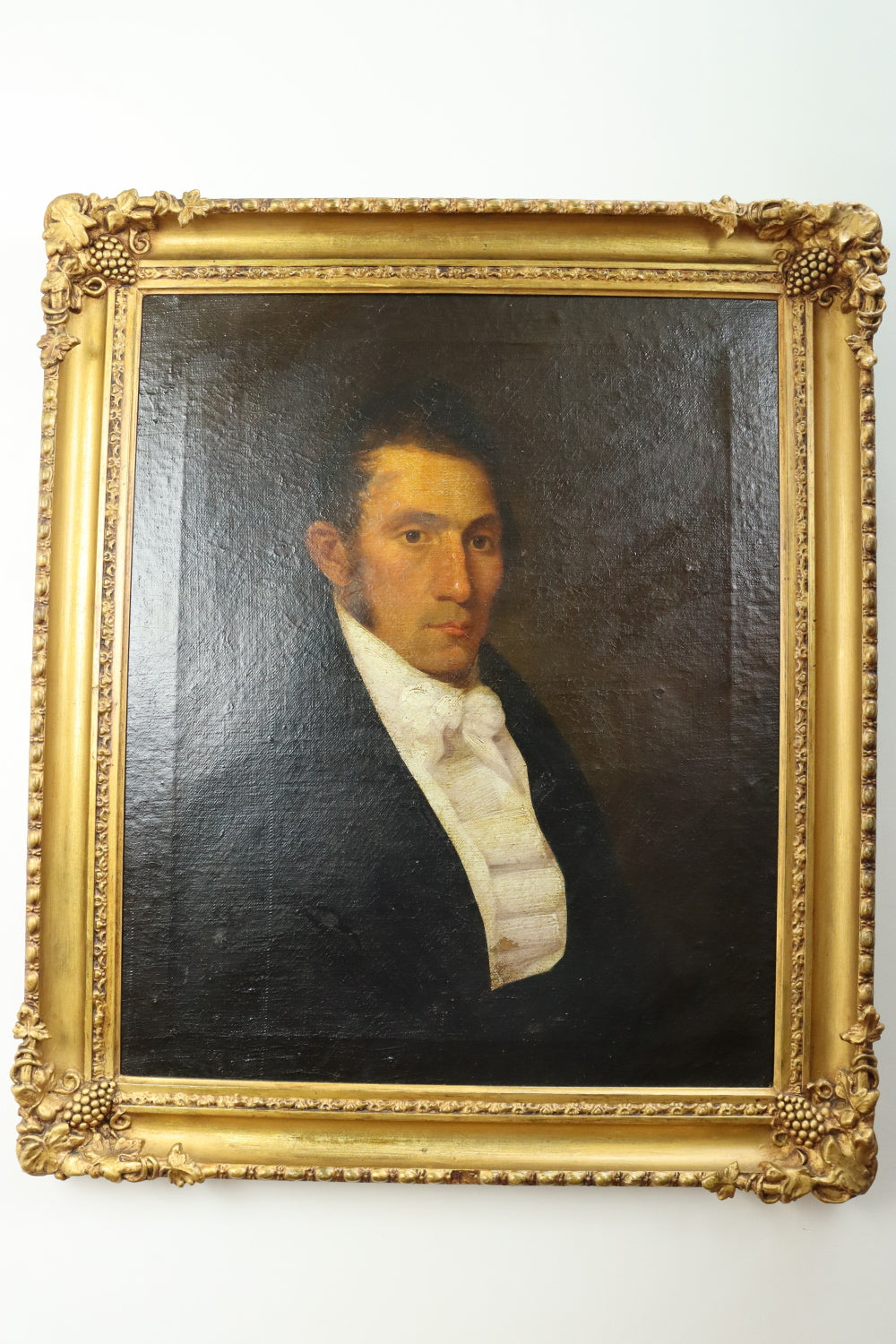  American School - Early 19th C Portrait of a Gentleman - Oil on Canvas Painting | Work of Man