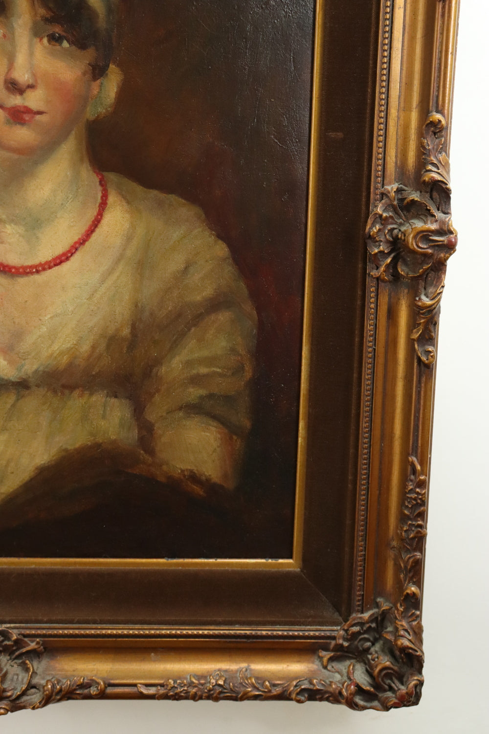 AW422: TE Morton - American School - Late 19th C Portrait of a Lady - Oil on Canvas