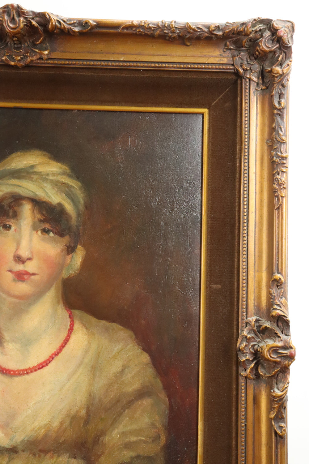 AW422: TE Morton - American School - Late 19th C Portrait of a Lady - Oil on Canvas