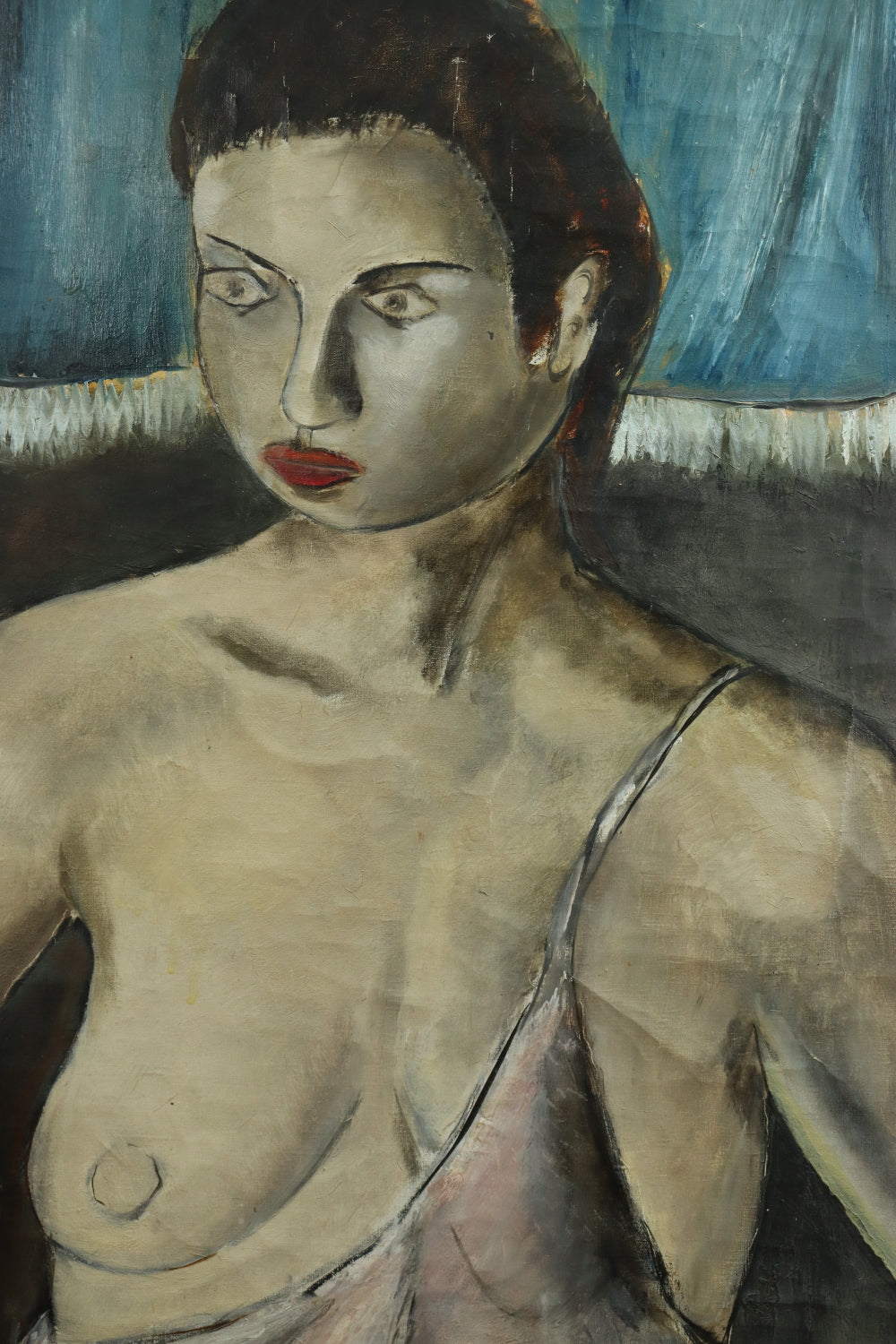 AW536: Karl Eugene Fortess - WPA & Woodstock Artist - Expressionist Portrait - Oil on Canvas