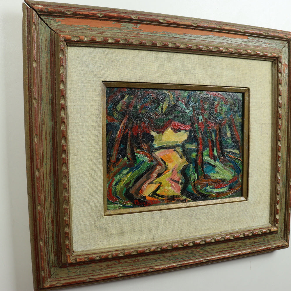 AW551: Maxim Bugzester - Polish/ American, Circa 1940 - Fauvist Landscape - Oil on Canvas