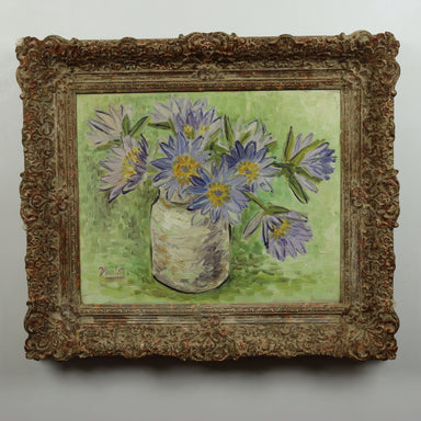 Mid 20th Century Impressionist Flower Still Life - Signed “Vralato" - Oil on Canvas Painting | Work of Man