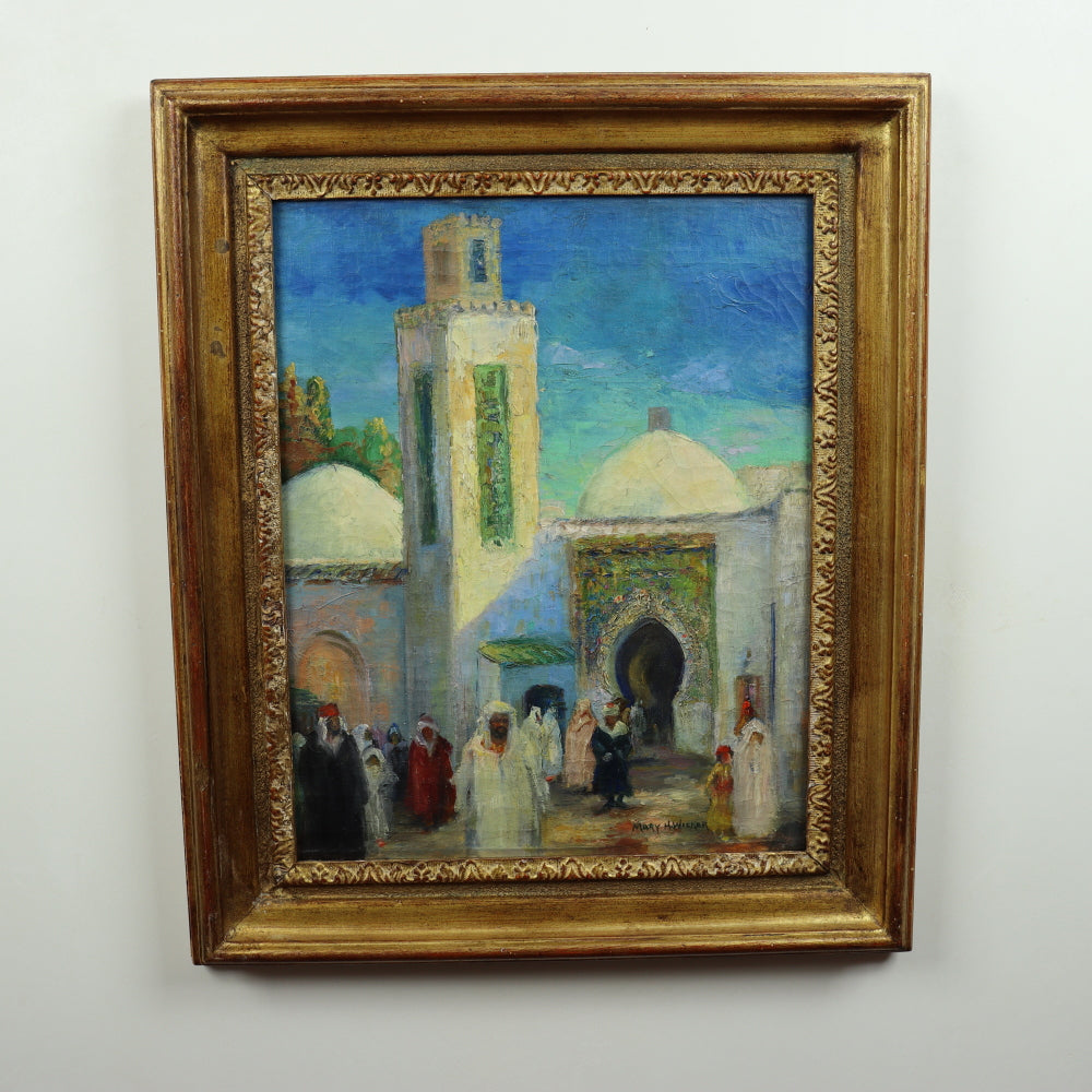 Mary H Wicker - "Arab Bazaar" - Early 20th Century - Oil on Canvas Painting | Work of Man