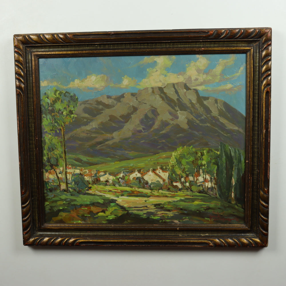 Fred Korburg - "Remur Rhone Valley" - Mid 20th Century - Oil on Board Painting | Work of Man