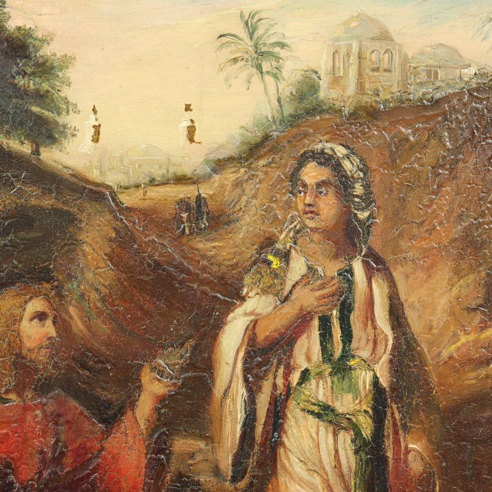 AW601: European School - Christ and the Samaritan Woman at the Well - Late 18th Century - Oil on Canvas