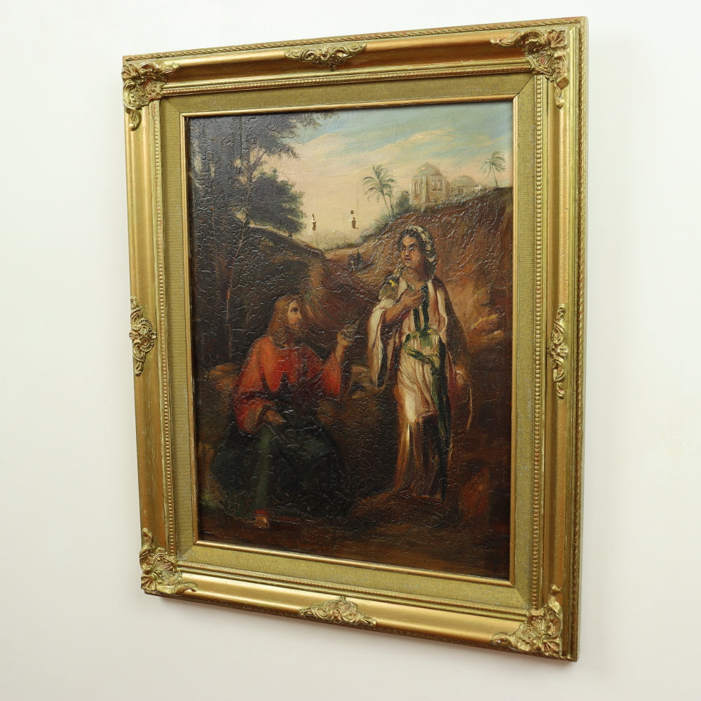 AW601: European School - Christ and the Samaritan Woman at the Well - Late 18th Century - Oil on Canvas