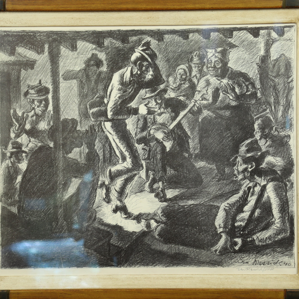 AW8-008: Ben Messick Lithograph "Plantation Party" - Circa 1940