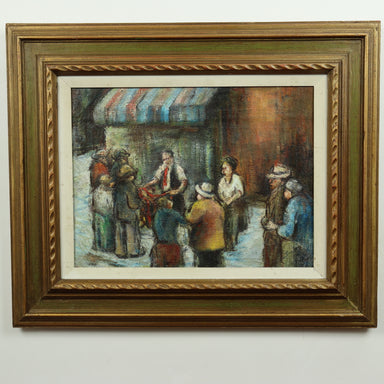 Early 20th C Ashcan School - "City Merchant #1" - Illegibly Signed Oil on Canvas Painting | Work of Man