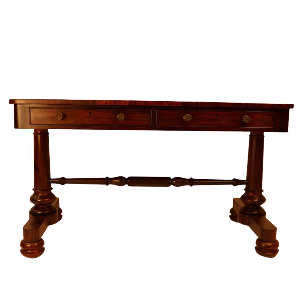 Antique English Regency Rosewood Library Table | Work of Man