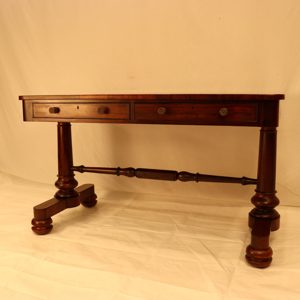 AF1-398: Antique English Regency Rosewood Library Table