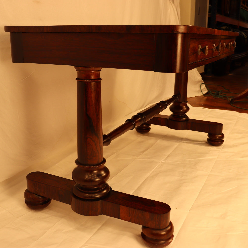 AF1-398: Antique English Regency Rosewood Library Table