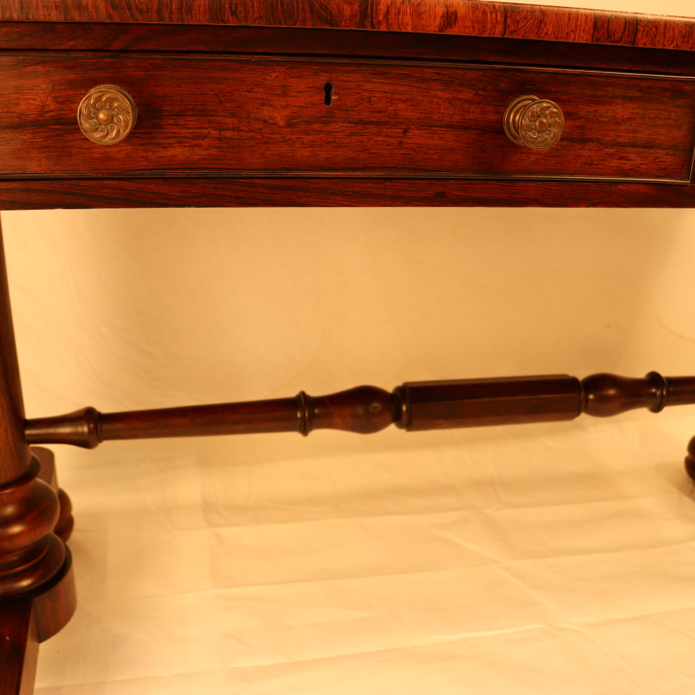 AF1-398: Antique English Regency Rosewood Library Table