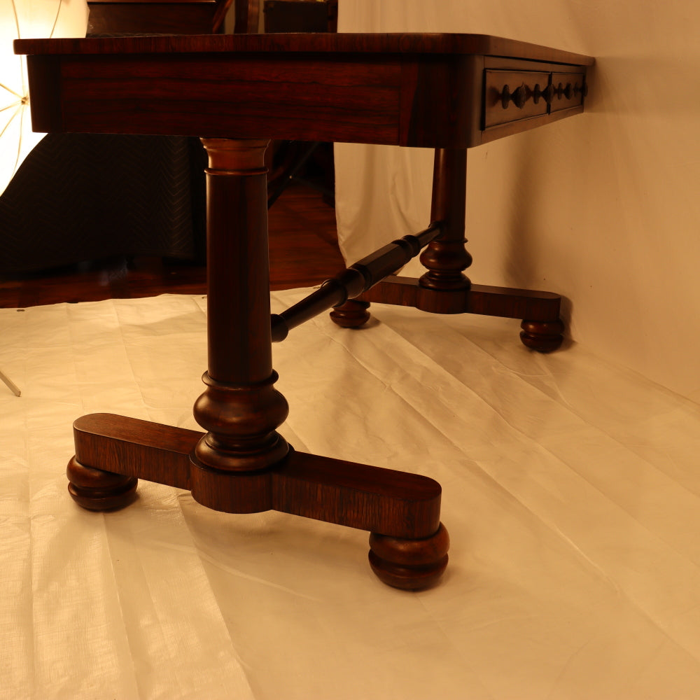 AF1-398: Antique English Regency Rosewood Library Table