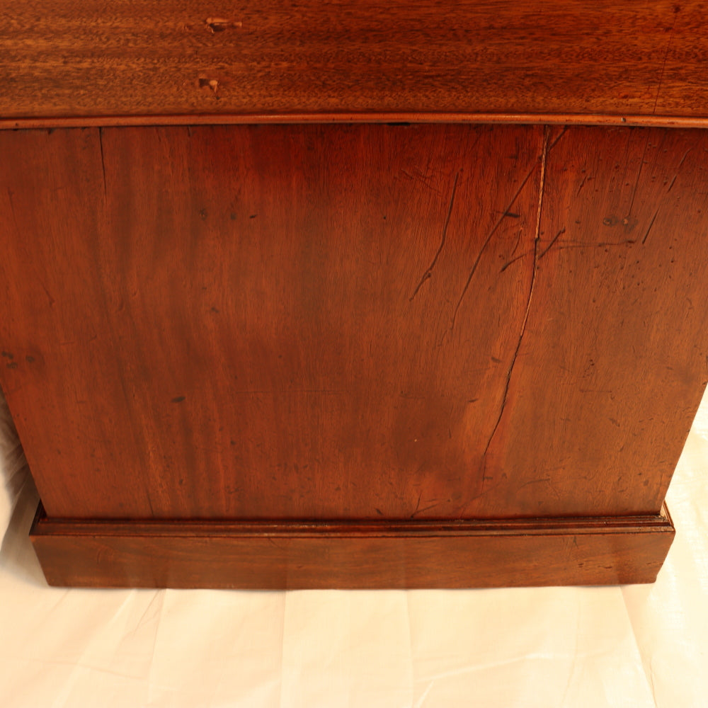 AF5-019: Antique Mid 19th Century English Georgian Style  Mahogany Pedestal Desk W/ Leather Inset Top