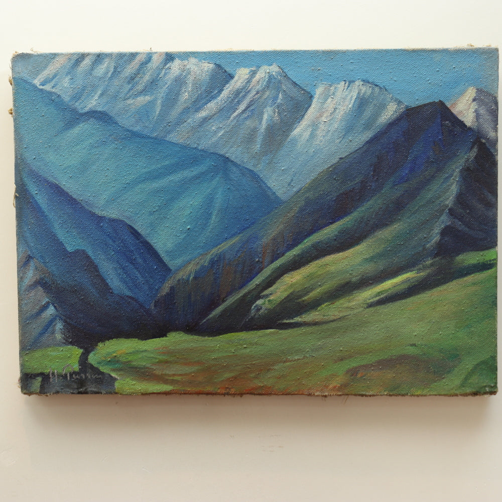 AW644: Indistinctly Signed Early 20th C California Plein Air Oil on Canvas Landscape Painting