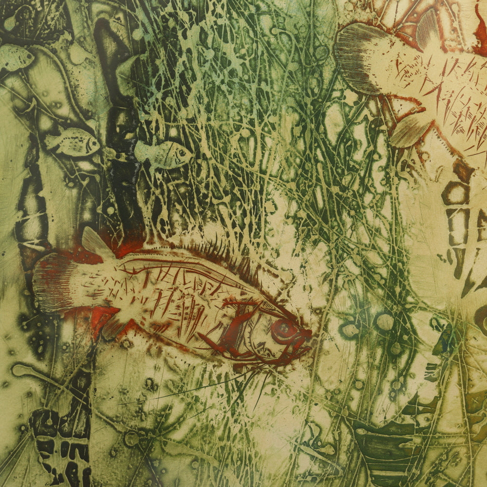 AW7-004: Kaiko Moti - Two Fish - Aquatint In Colors