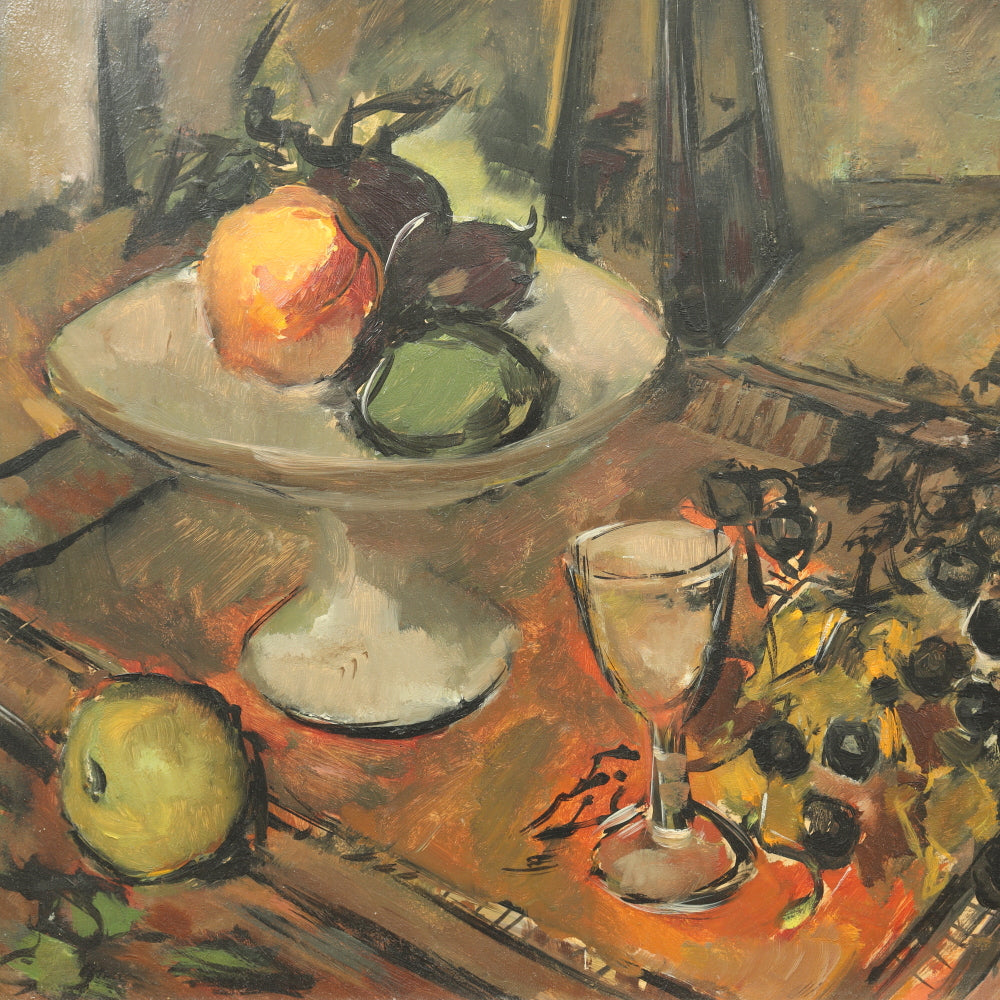 AW654: Mid 20th Century Post Impressionist Still Life Oil Painting in the Style of Paul Cezanne