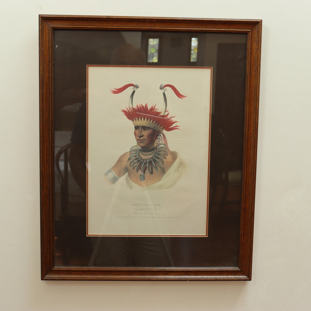 AW8-035: Chon-Mon-I-Case An Otto Half Chief Hand Colored Lithograph EC Biddle / Charles Bird King