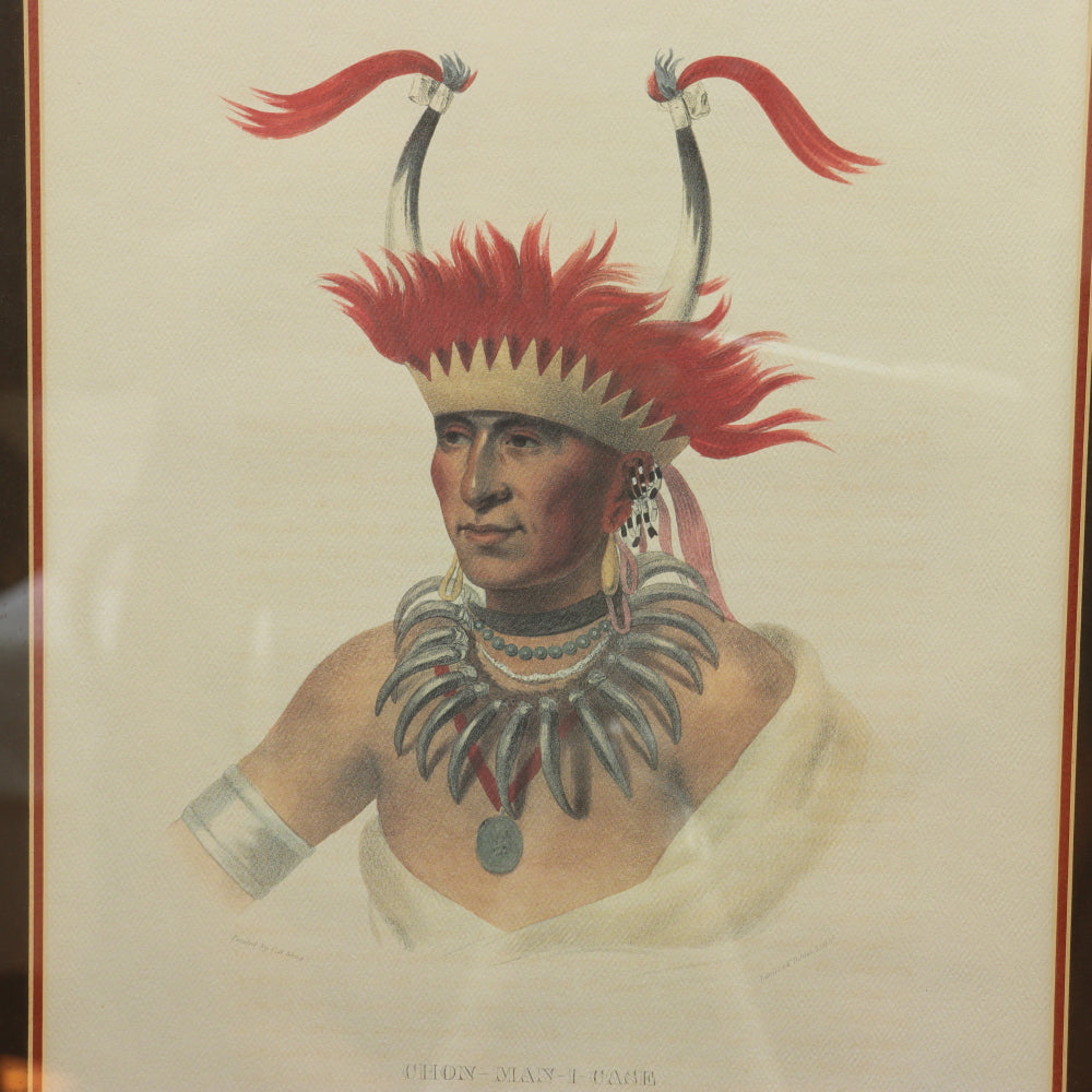 AW8-035: Chon-Mon-I-Case An Otto Half Chief Hand Colored Lithograph EC Biddle / Charles Bird King