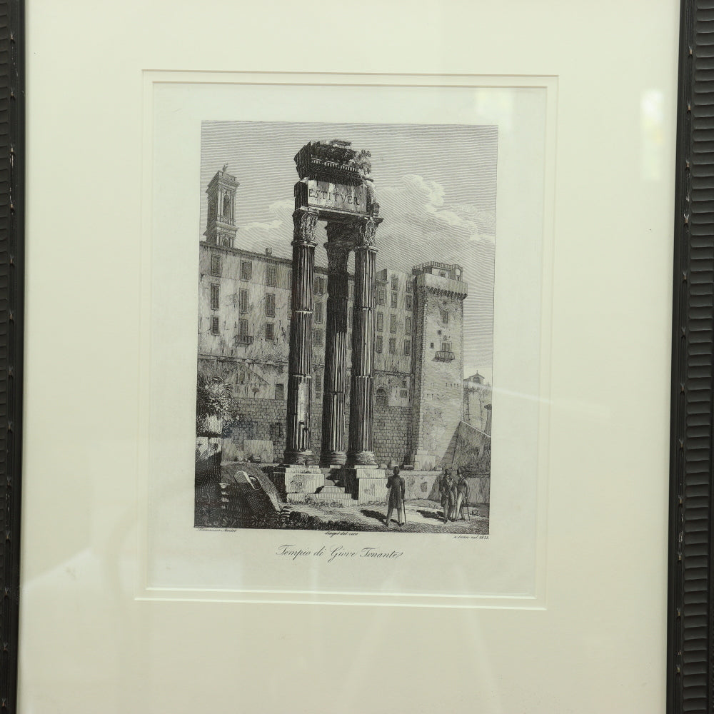 AW7-005: Domenico Amici - 20th Century Engravings (3) of Italian Architectural  Antiquity Monuments