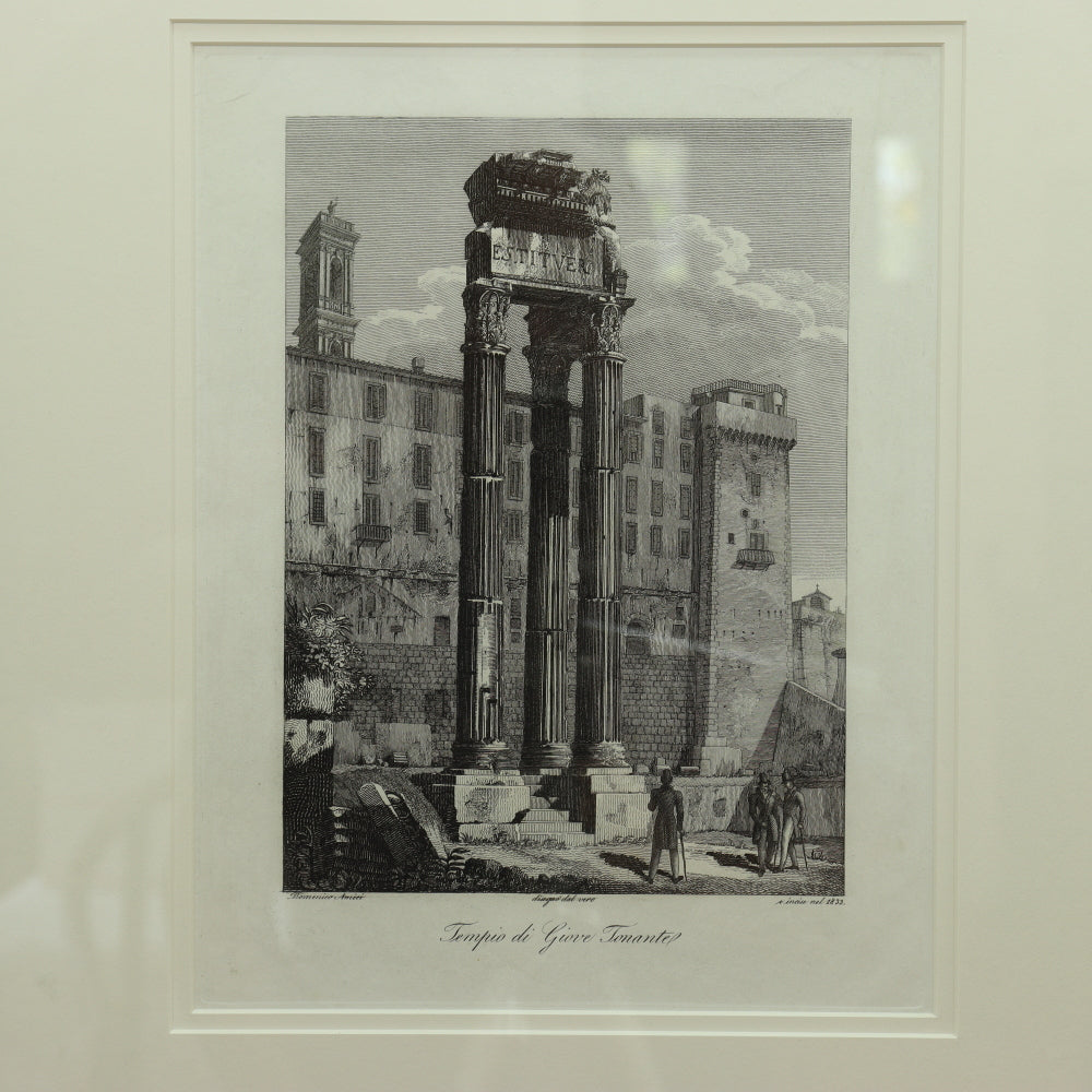 AW7-005: Domenico Amici - 20th Century Engravings (3) of Italian Architectural  Antiquity Monuments